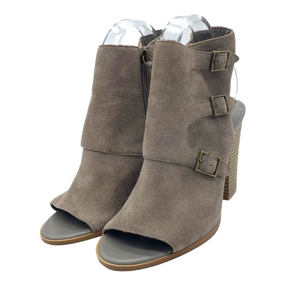 Melrose & Market Booties Womens 8.5 Suede Coastal Cowgirl Boho Peep Toe Boot - Picture 4 of 13